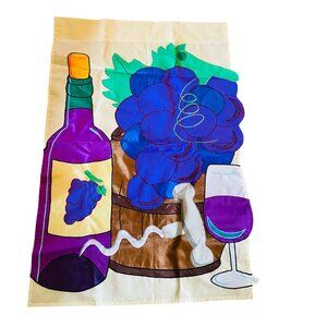 Outdoor Flag Wine‎ & Grapes Wall Hanging Tapestry 42" x 28"